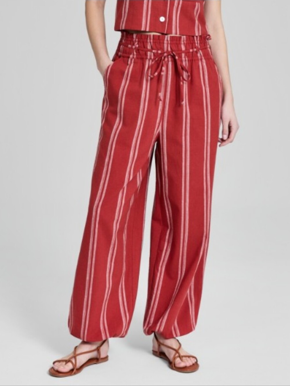And Now This Petite Mid Rise Pants- Rust Combo- PL